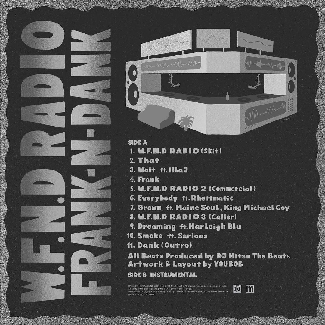 LP FRANK N DANK W.F.N.D RADIO LEXDNOL003 THE FN LABEL 未開封 /00260 LP] Frank N Dank - W.F.N.D. RADIO (Produced By Mitsu The Beats
