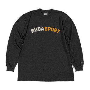 BUDASPORT - "Arch Logo" 7.5 oz Heavyweight L/S T-Shirt (Charcoal)