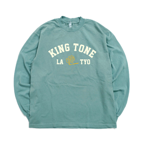 King Tone - LA 2 TYO Pigment Dye L/S T-Shirt (Pacific Blue)