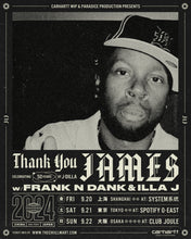 画像をギャラリービューアに読み込む, [Osaka] ADV TICKET:  SUN. 9/22 - &quot;THANK YOU, JAMES&quot;  @ Club Joule