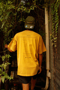 BUDASPORT - "DRIP TAG by MOSU" 7.5 oz GARMENT DYE T-Shirt (Mustard)