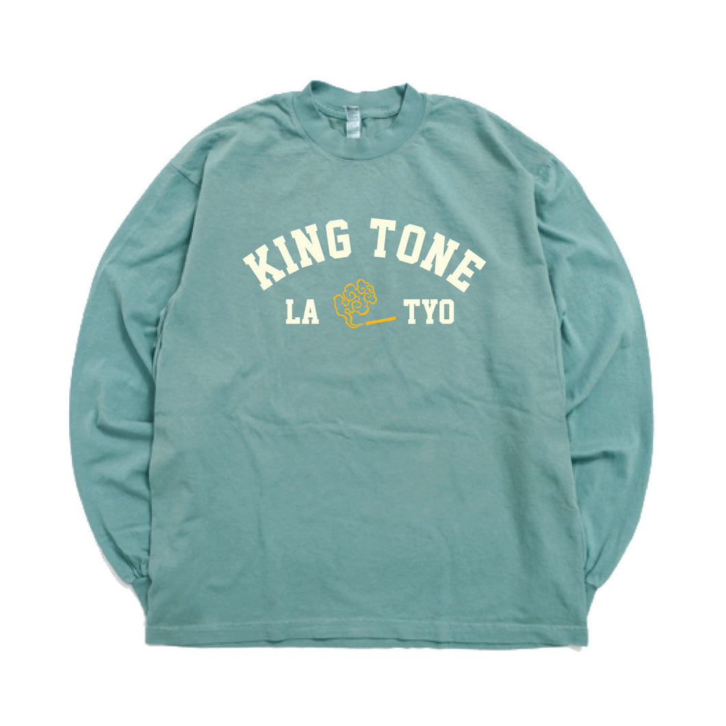 King Tone - LA 2 TYO Pigment Dye L/S T-Shirt (Pacific Blue)